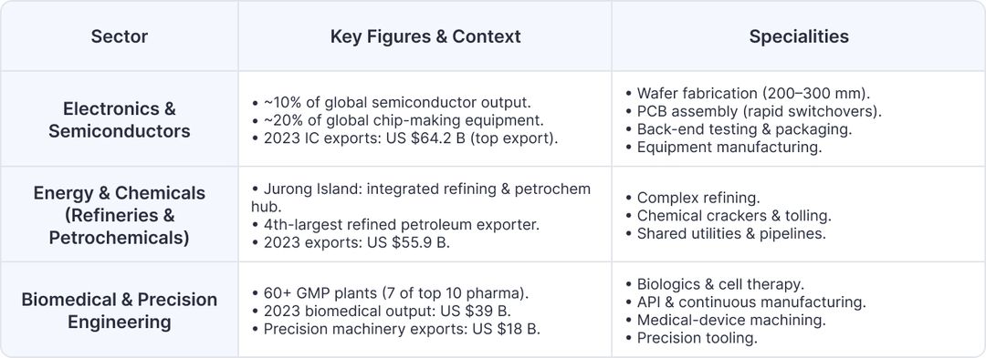 Singapore’s Manufacturing Landscape & Leading Export Sectors