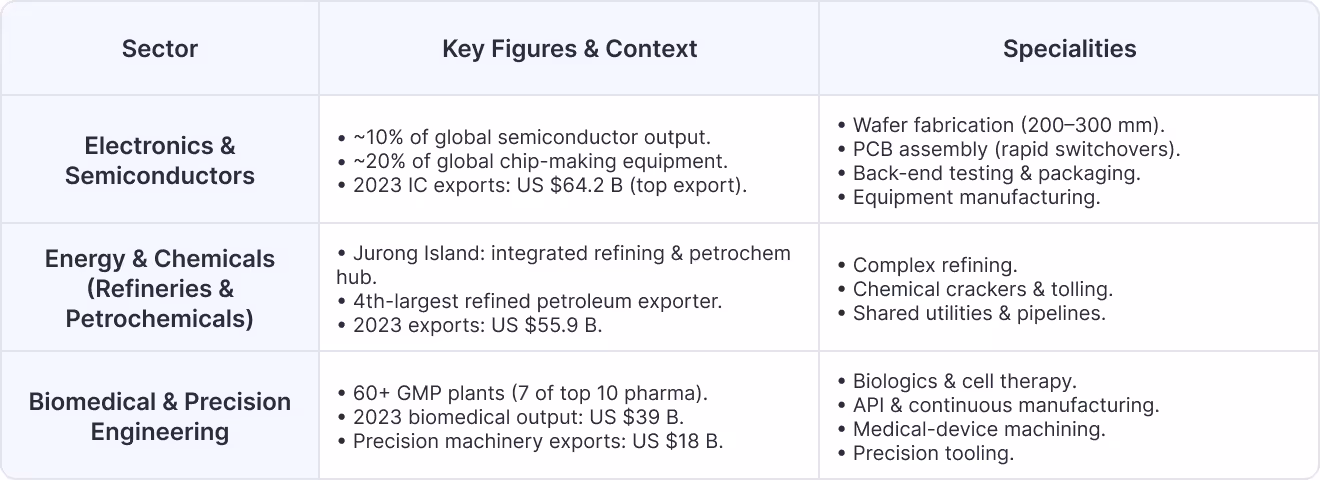Singapore’s Manufacturing Landscape & Leading Export Sectors
