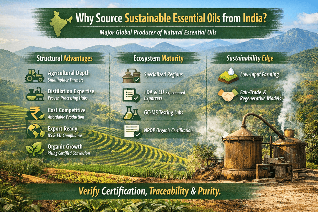 Why Source Sustainable Essential Oils from India?