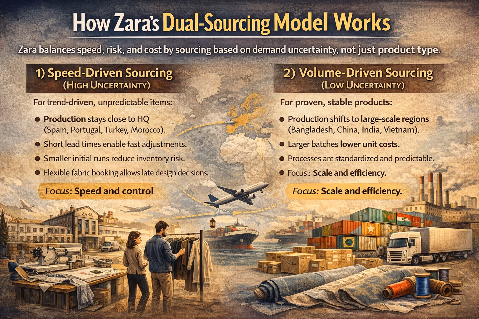 How Zara’s dual-sourcing model works 