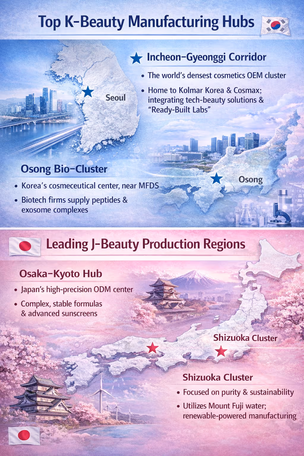 Korea and Japan beauty manufacturing hubs