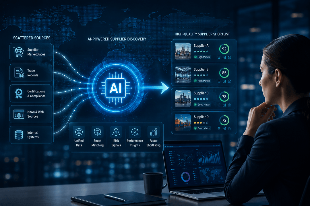 What problems does AI actually solve in supplier discovery?