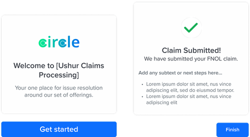 Claims processing demo screen