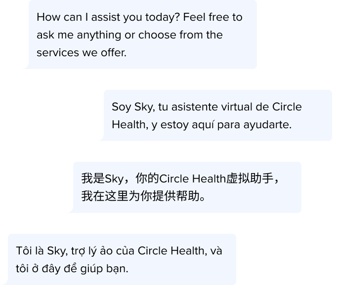 Chat bubbles from AI agent