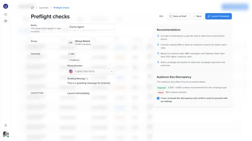 Ushur Dashboard screen