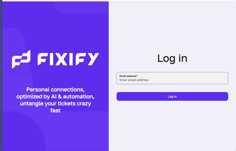 Fixify Login Screen