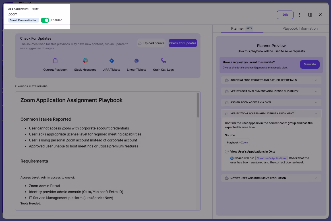 Fixify Playbooks can now be Enabled and Disabled