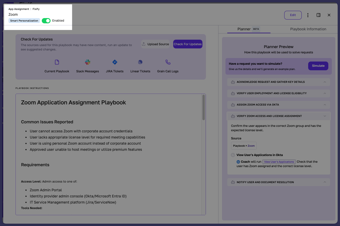 Fixify Playbooks can now be Enabled and Disabled