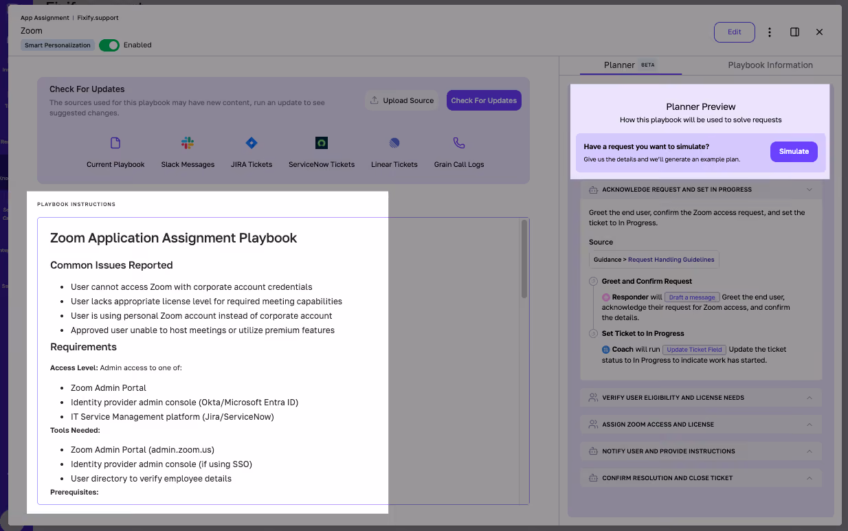 Fixify's automation simulator helps you see how your changes will affect Fixify's automation