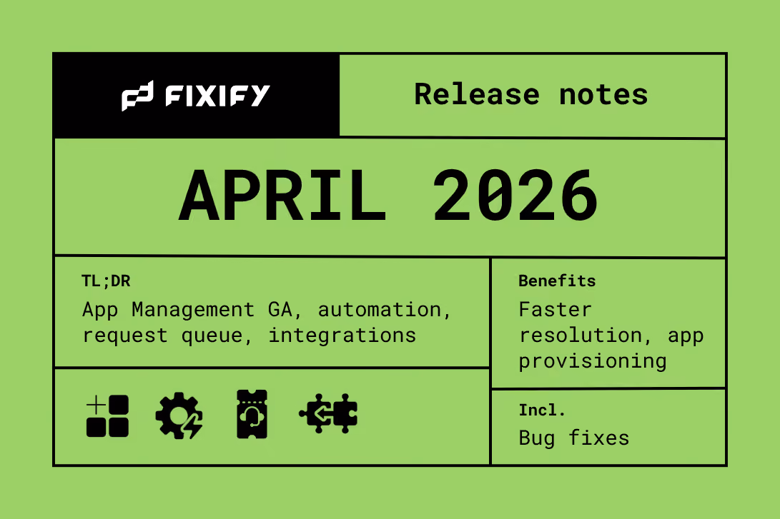 Fixify's April 2026 release notes