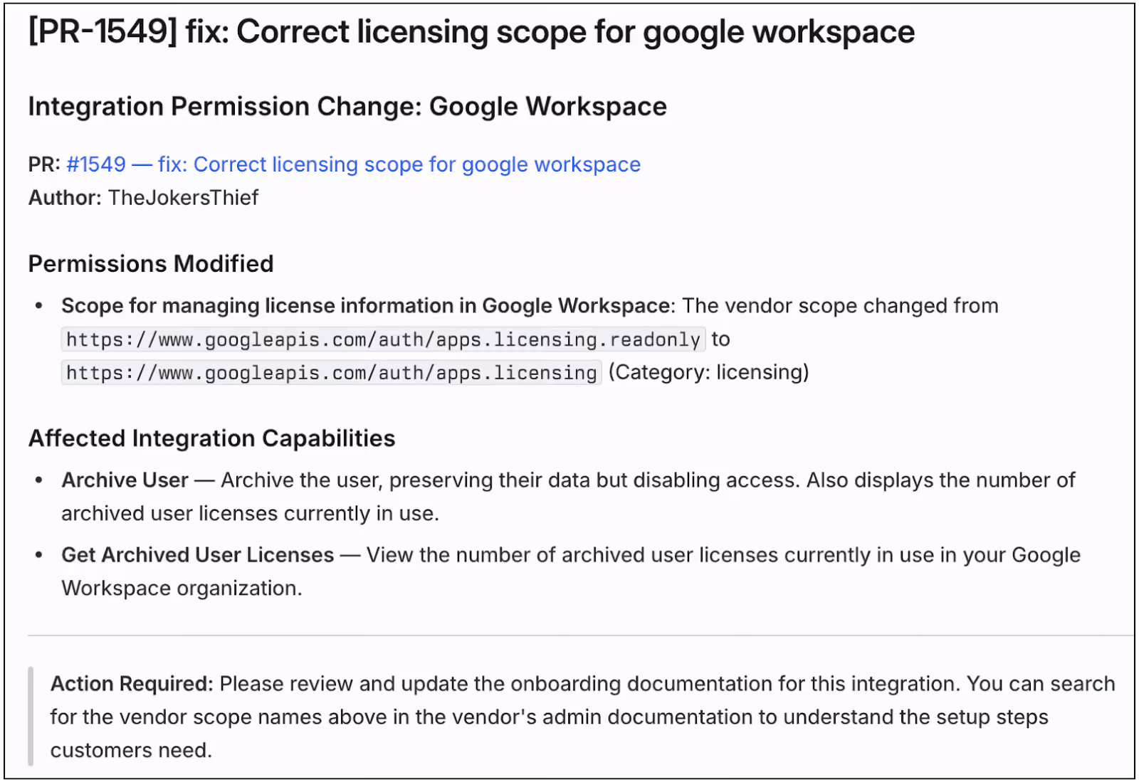 PR-1549 fix: Correct licensing scope for google workspace