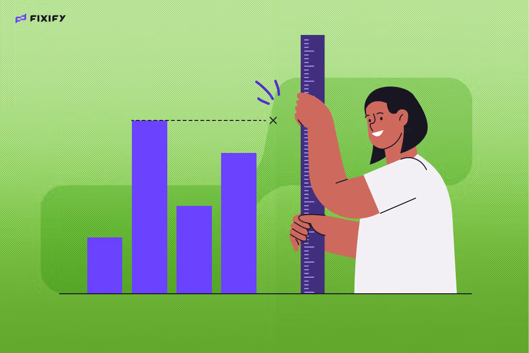 Woman measuring her IT help desk benchmarks