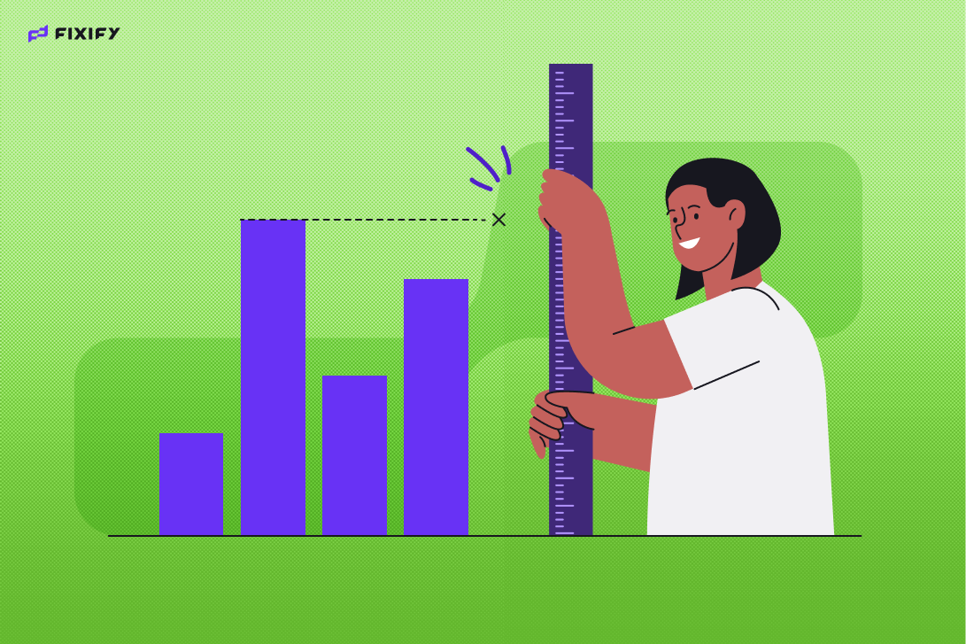 Woman measuring her IT help desk benchmarks