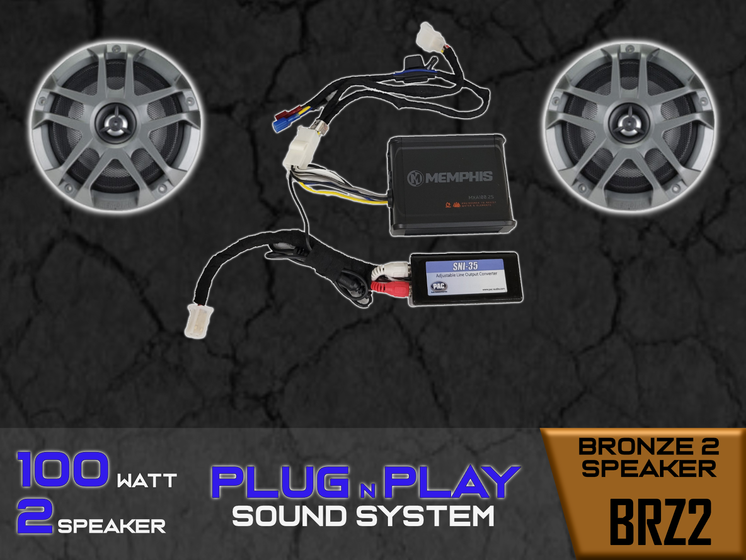 bacarts Evolution 100W Plug N Play 2 Speaker Sound System (BRZ2