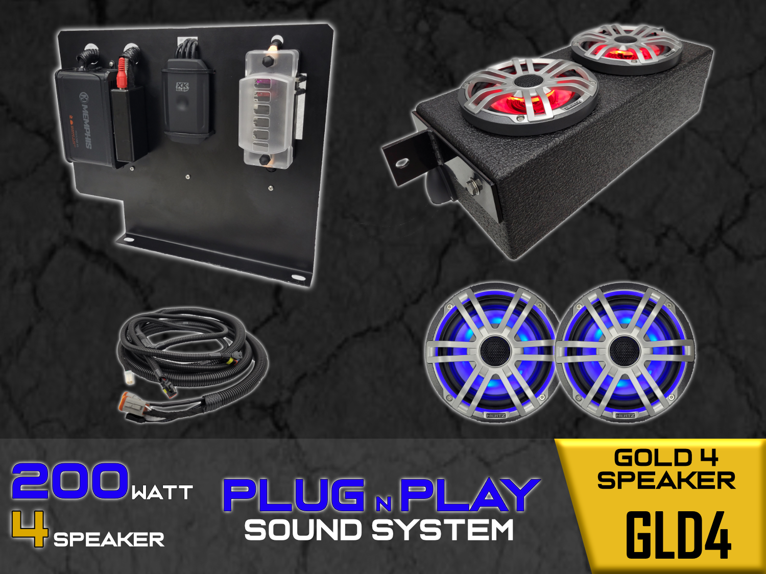 ba carts boost box D5 150W Plug N Play 2 Speaker System + Soundbar BoostBox (D5150.2) (Gen 2) Tackling the notorious rear soundbar issue head Store | BA Carts |