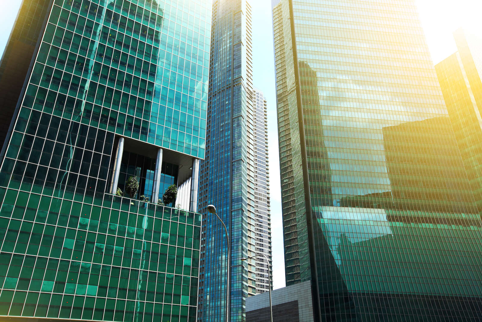 Unlited property funds australia - modern skyscrapers reflecting sunlight