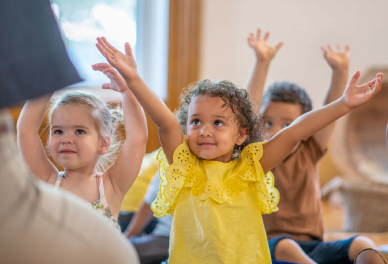 happy kids at daycare
