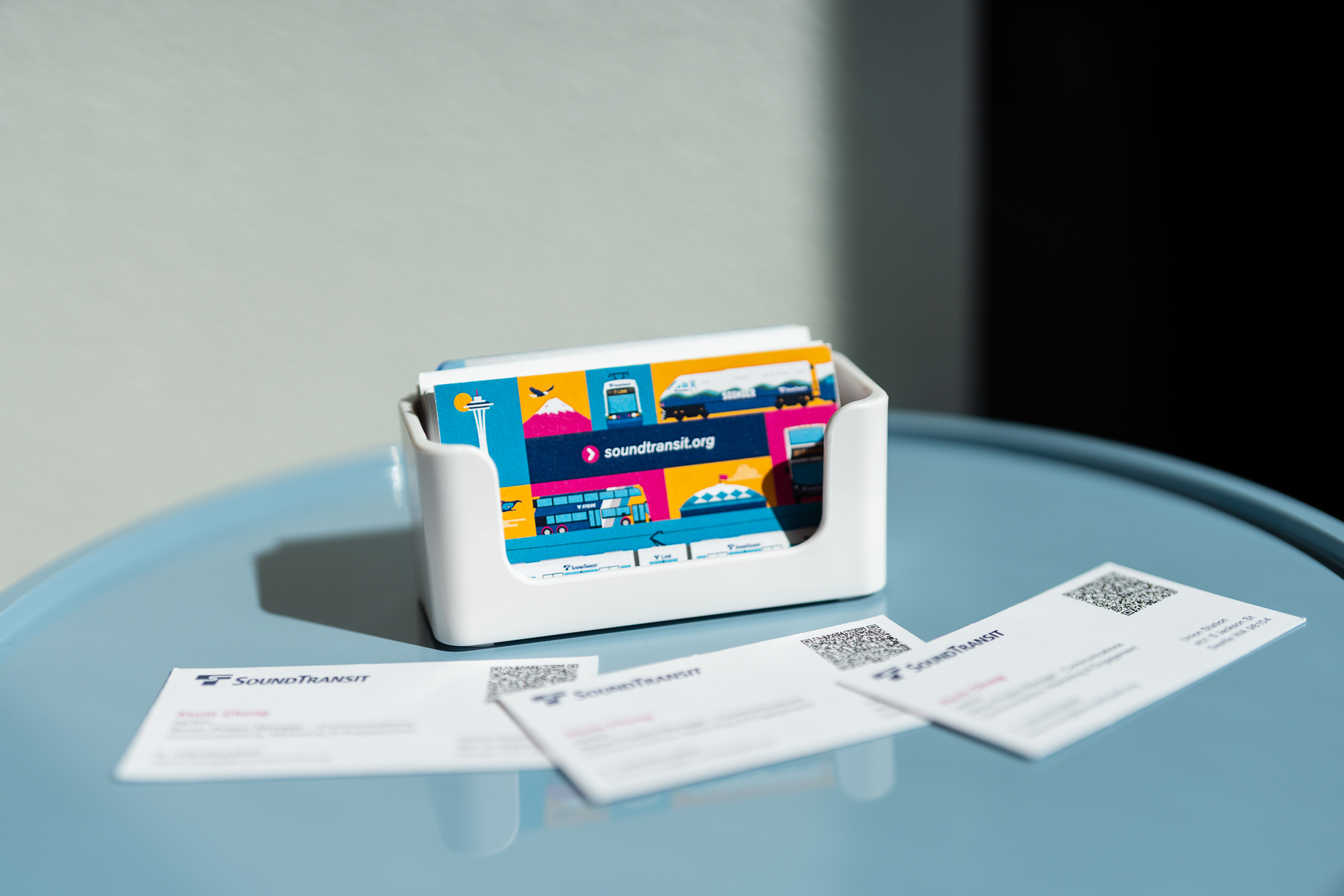 A stack of business cards.