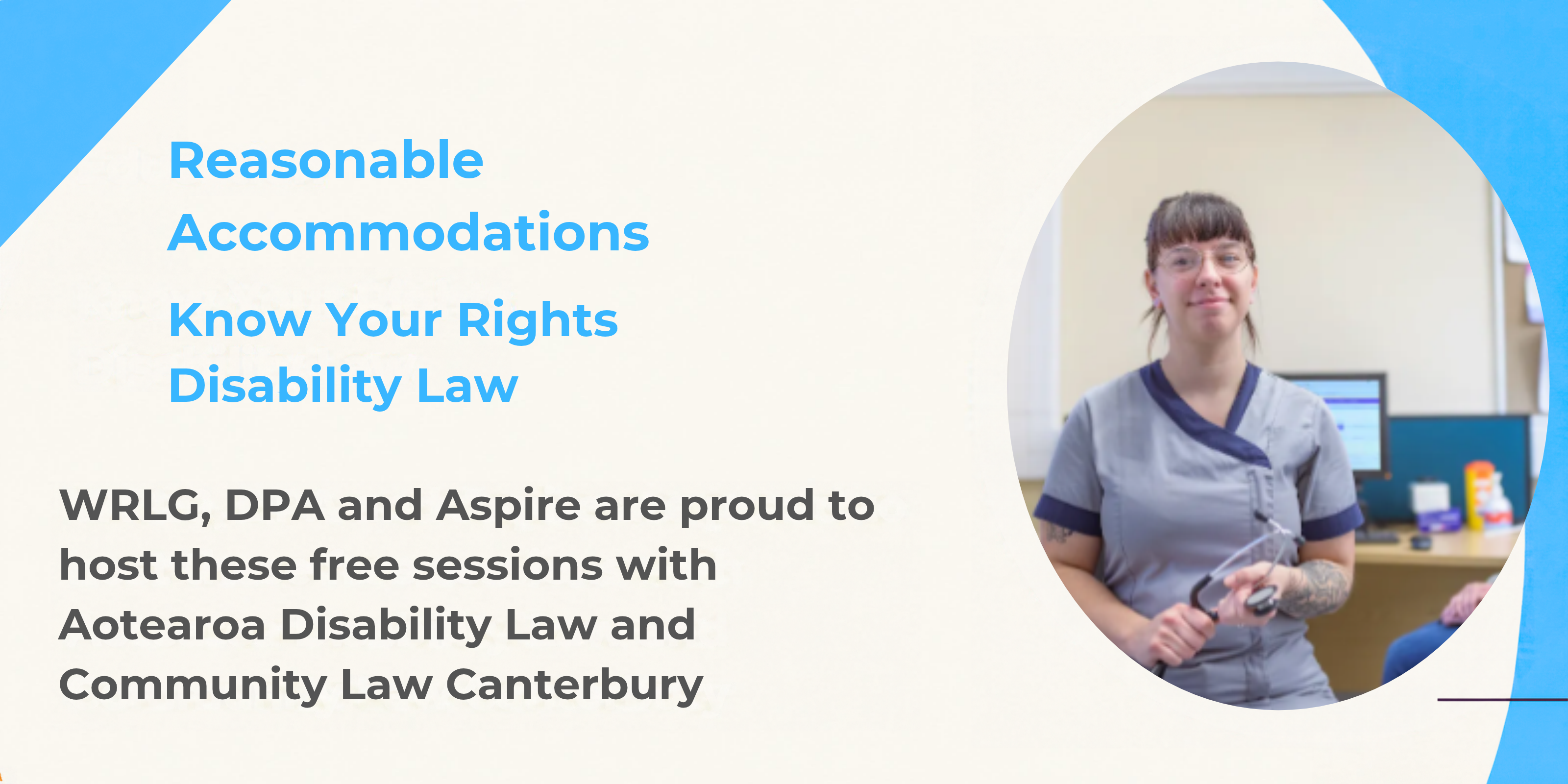 Reasonable Accommodations Know Your Rights disability law workshop promotional image.