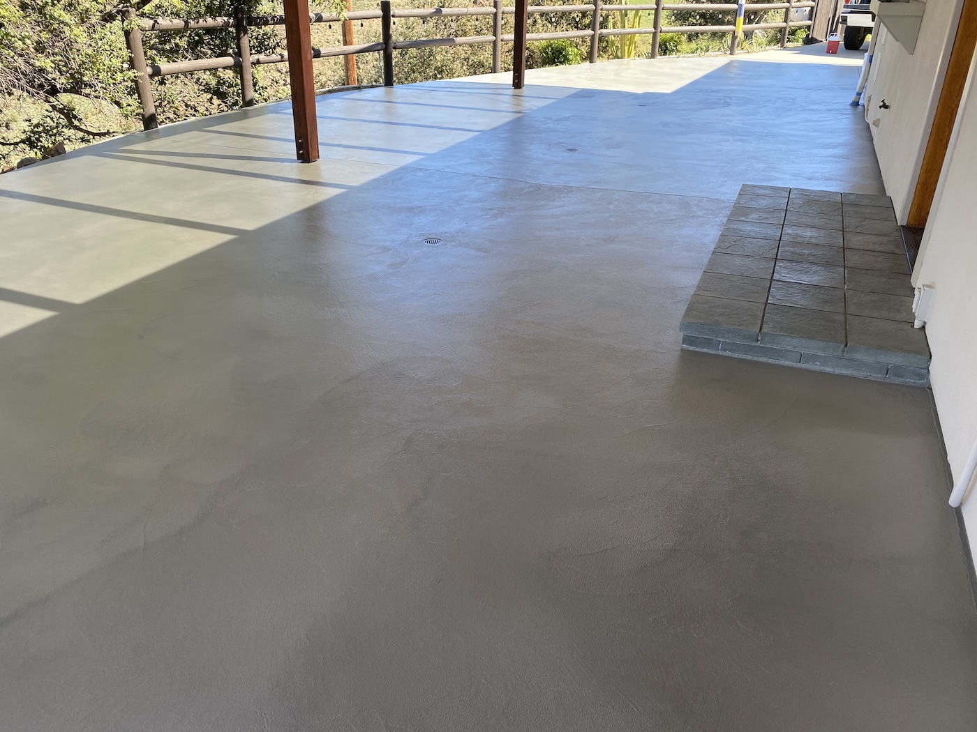 Carport concrete overlayed, stained and sealed in Malibu, CA