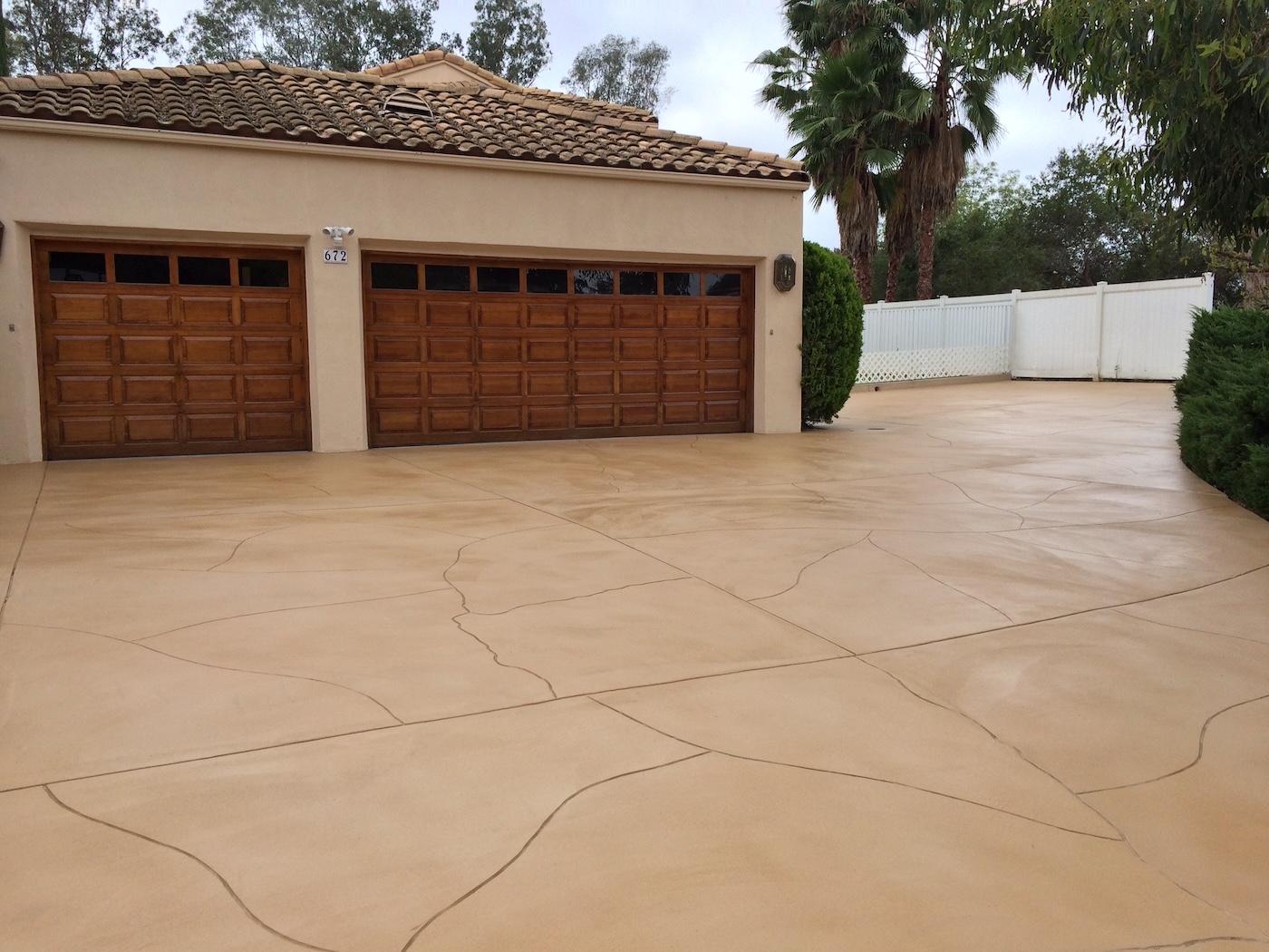 Beautiful driveway in Ojai, Ca resurfaced and stained