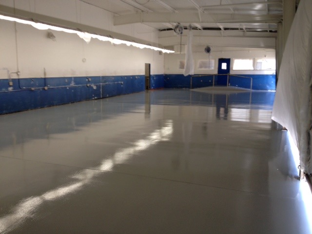 Auto shop epoxy floor coating in Ventura, CA