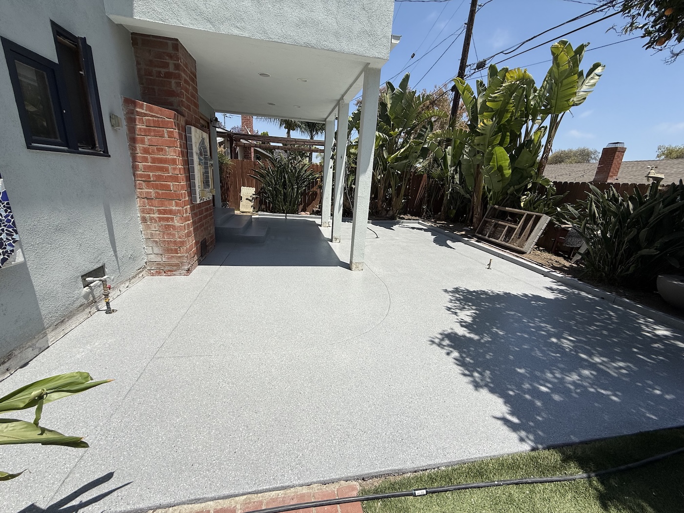 poly aspartic coating system installed on patio in ventura
