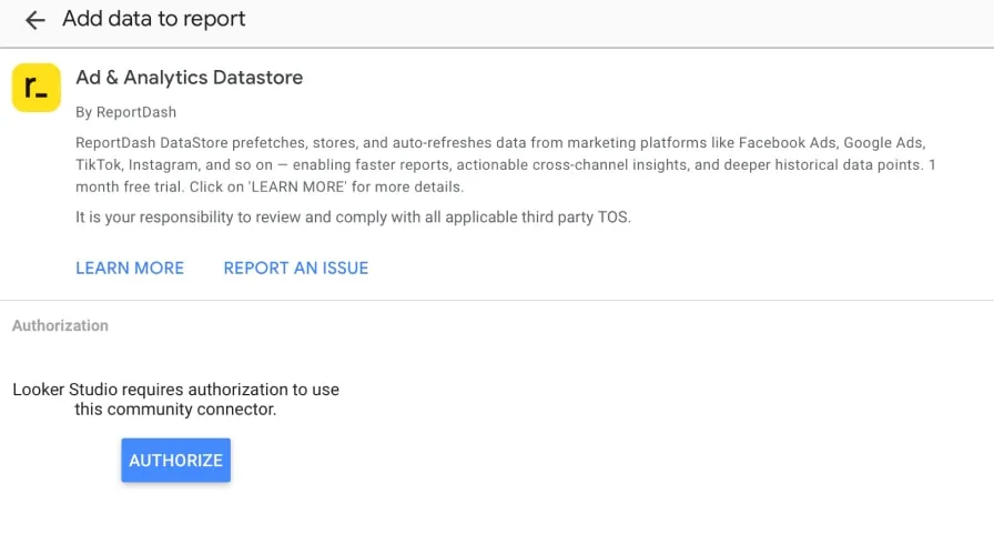 Authorizing the connecter to looker studio and Microsoft ads