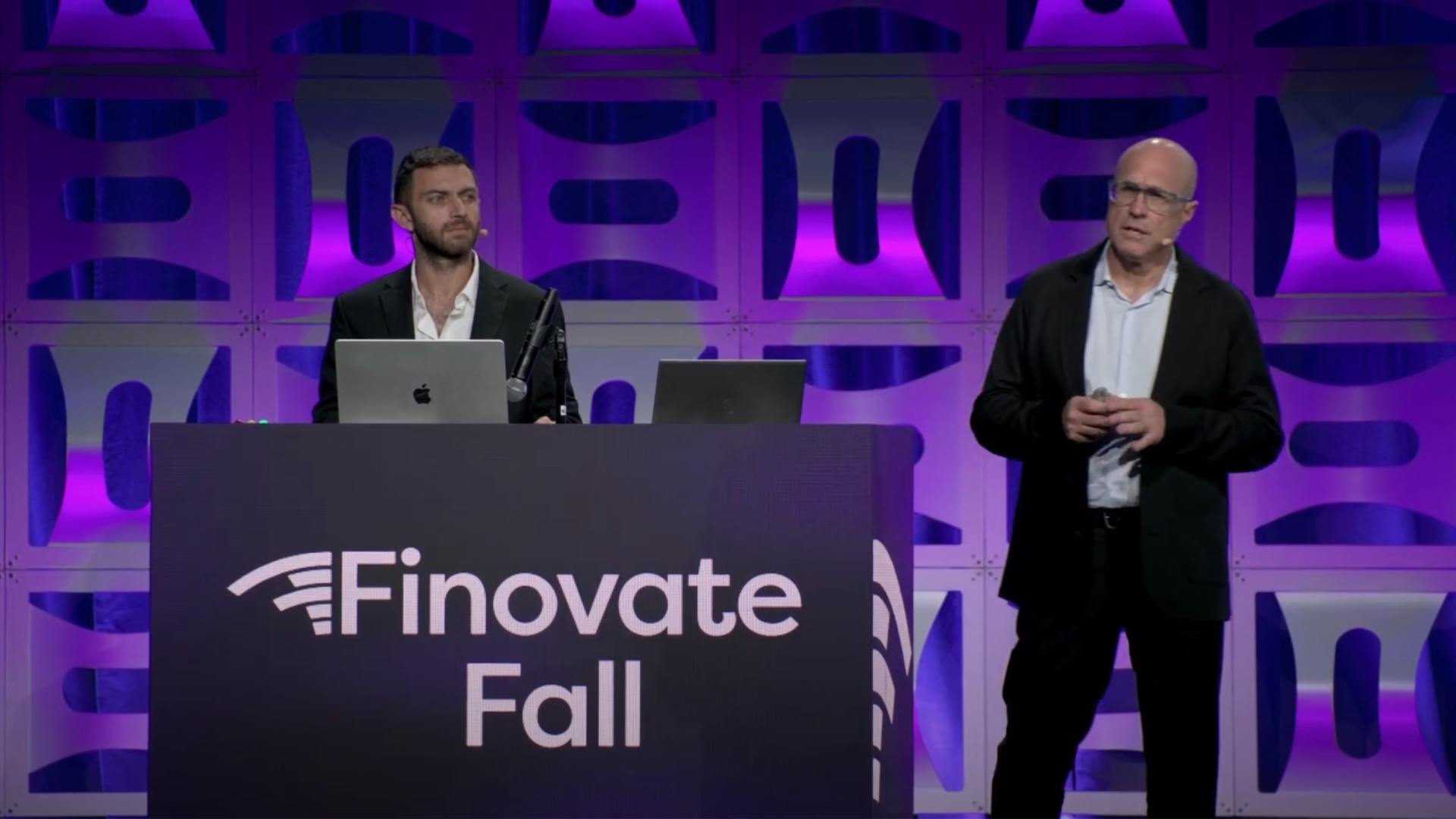 Corsound AI presenting voice-to-face matching and deepfake detection on the main stage at FinovateFall 2024