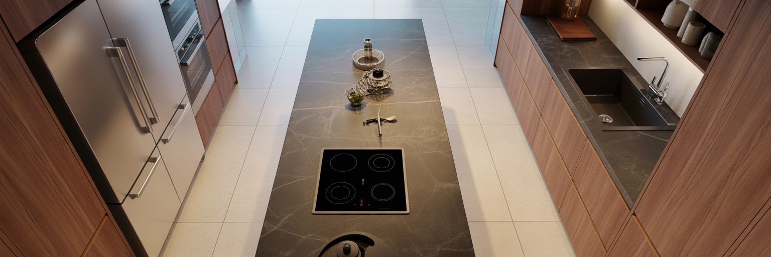 Optimized kitchen work triangle layout