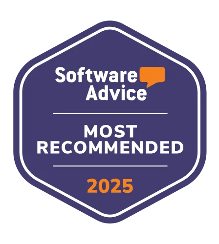 Most recommended badge in the client portal category from Softwareadvice.com