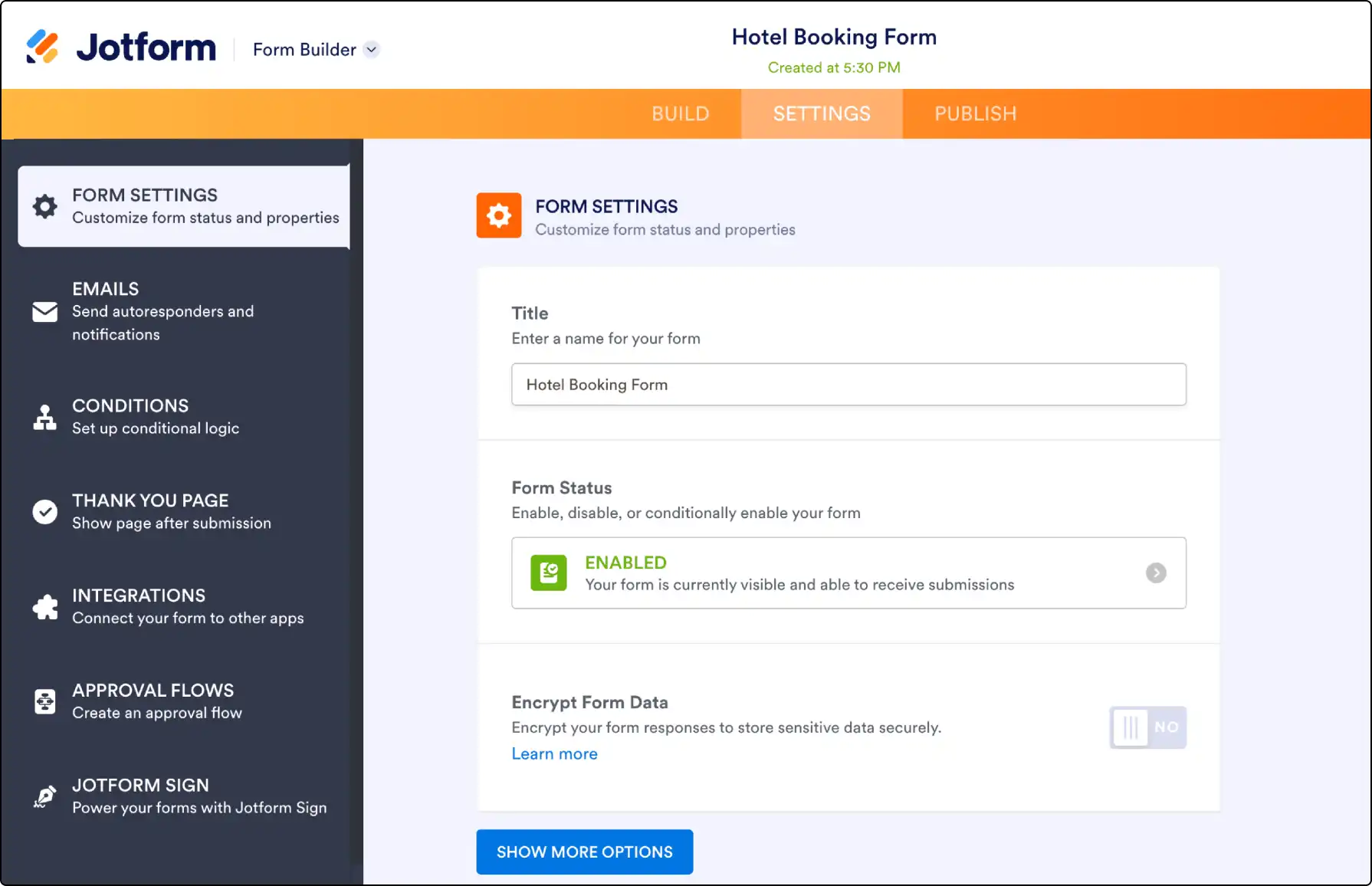 A screenshot of Clinked's platform showcasing the seamless integration with Jotform, highlighting the effortless data collection process through a user-friendly interface.