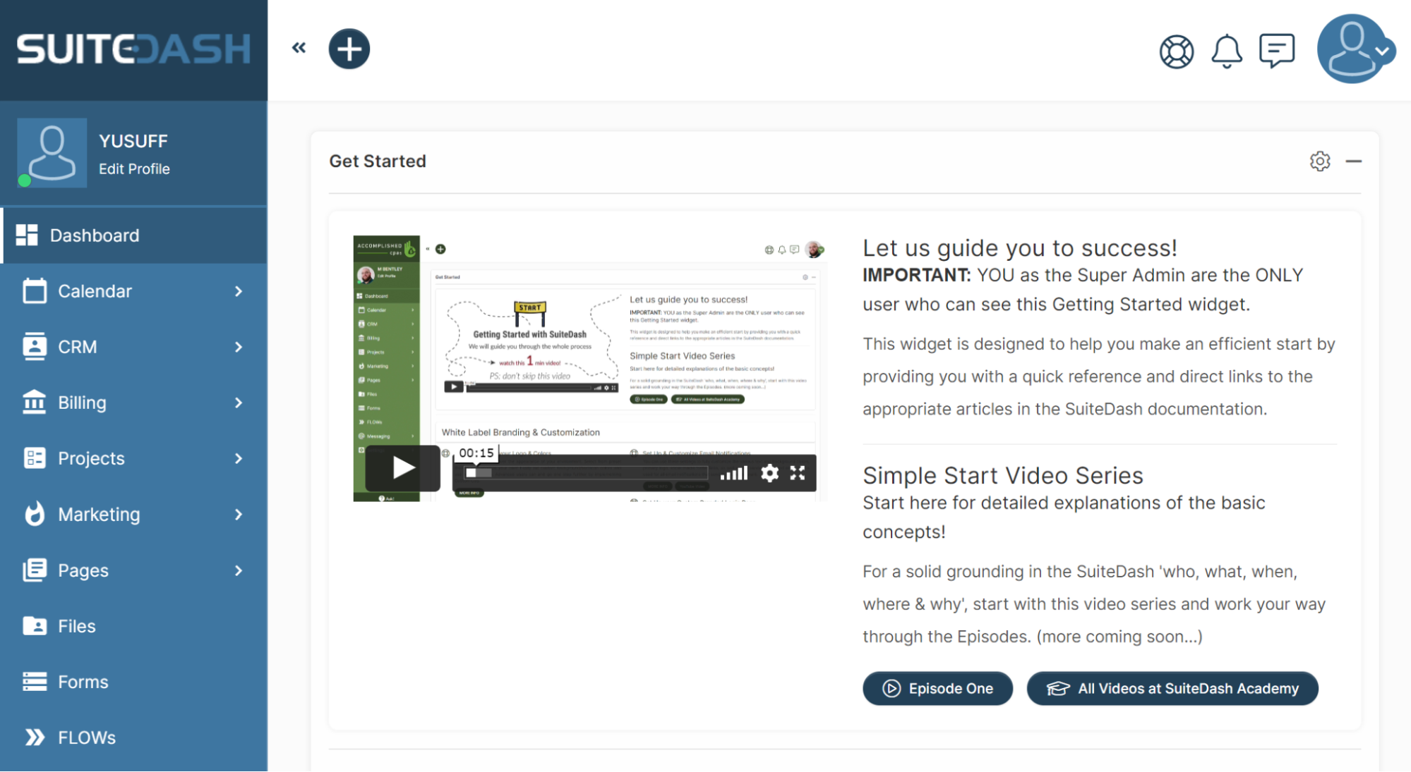 SuiteDash dashboard: Softr alternatives