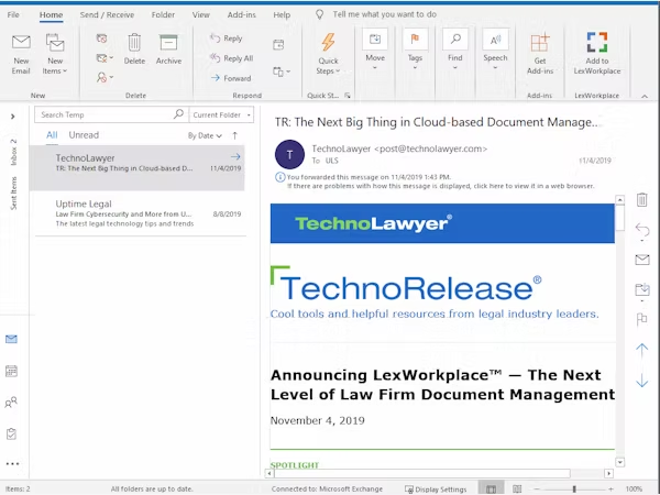 LexWorkplace software dashboard