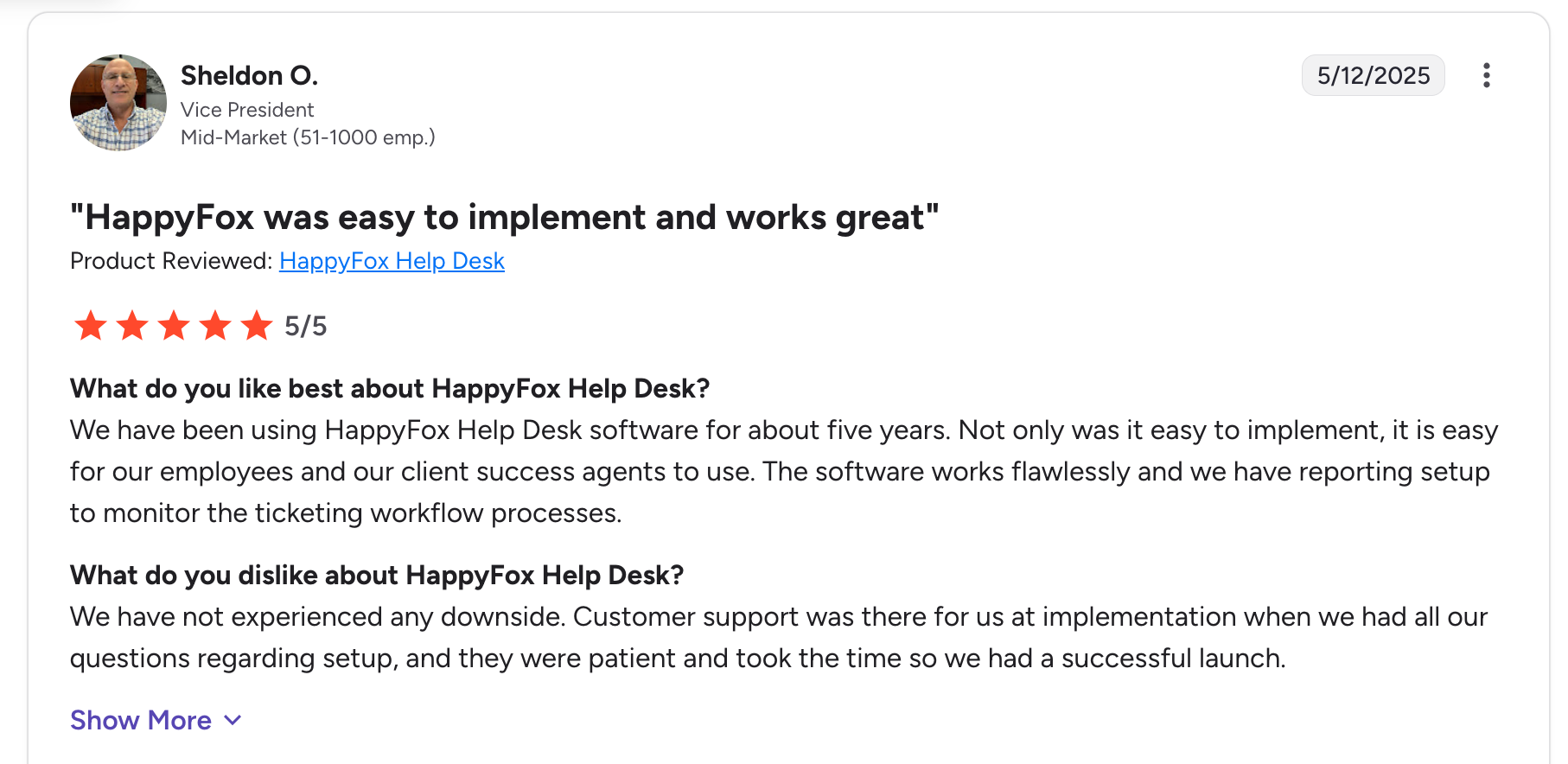 HappyFox review on G2