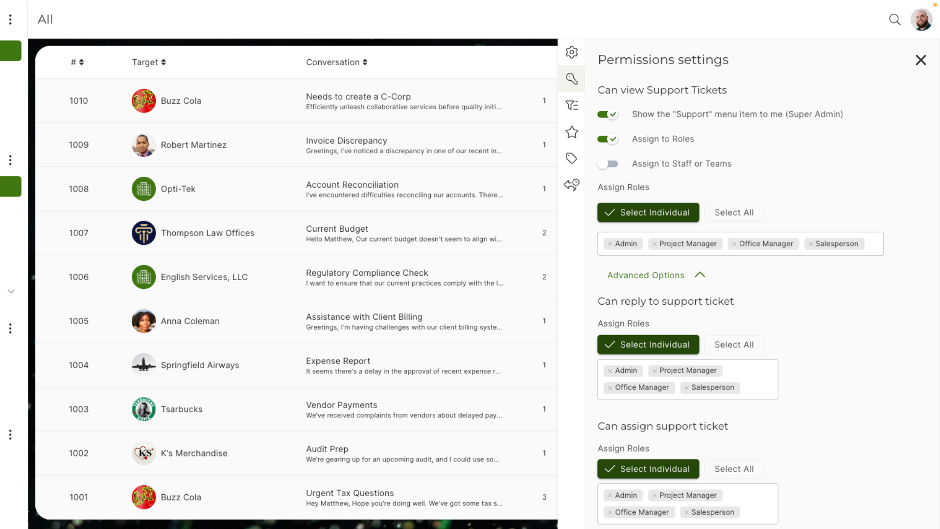 SuiteDash client portal conversations