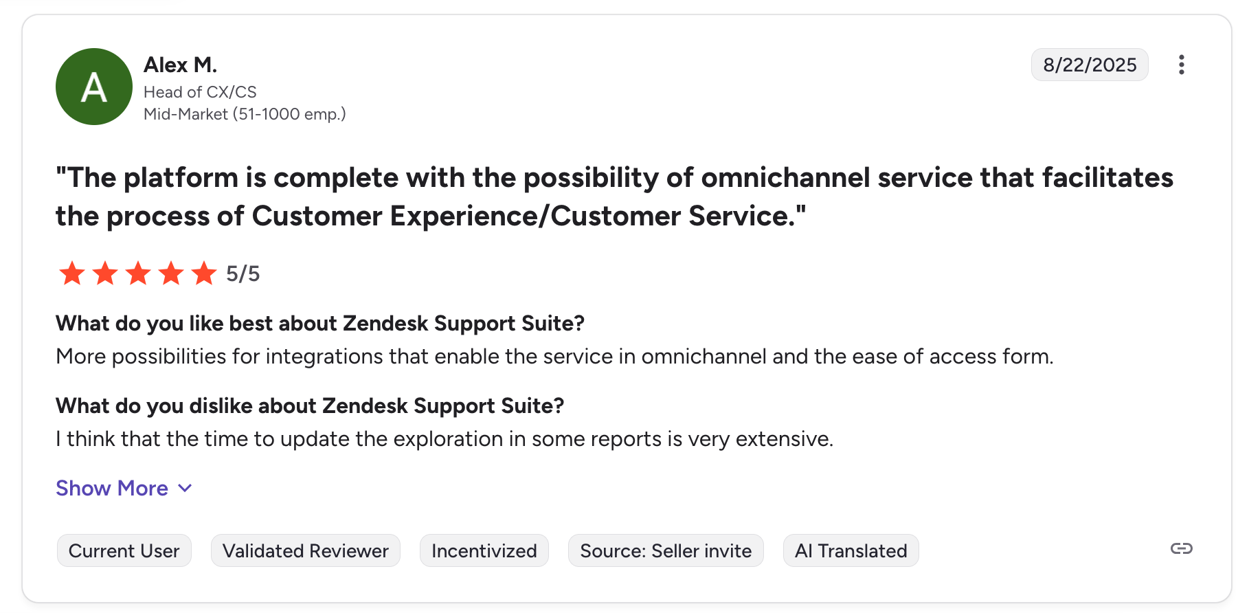 Zendesk Support Suite review on G2