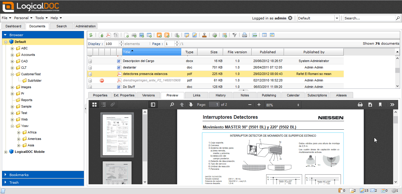 One of enterprise document management systems – LogicalDOC