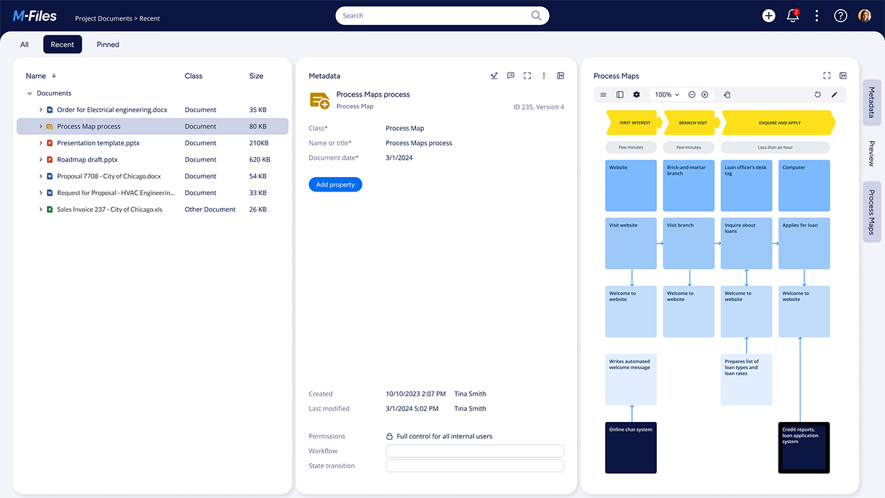M-Files software where you can store documents