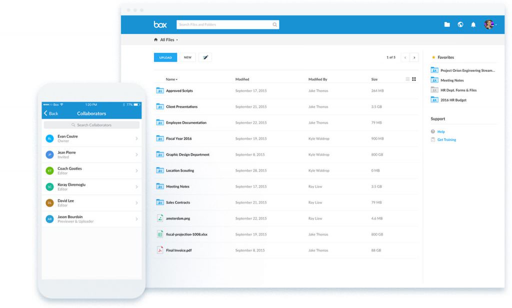 Box: document management system for multiple devices