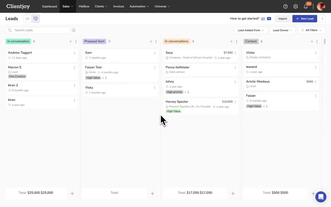 Clientjoy client portal and leads