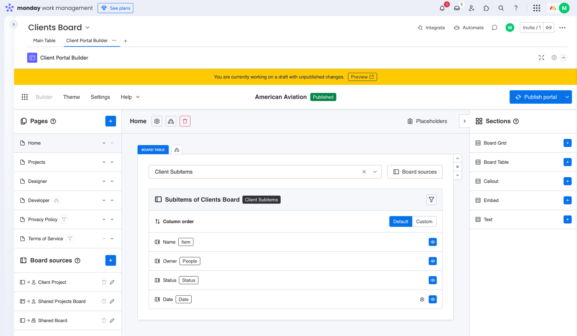 Client Portal on monday.com