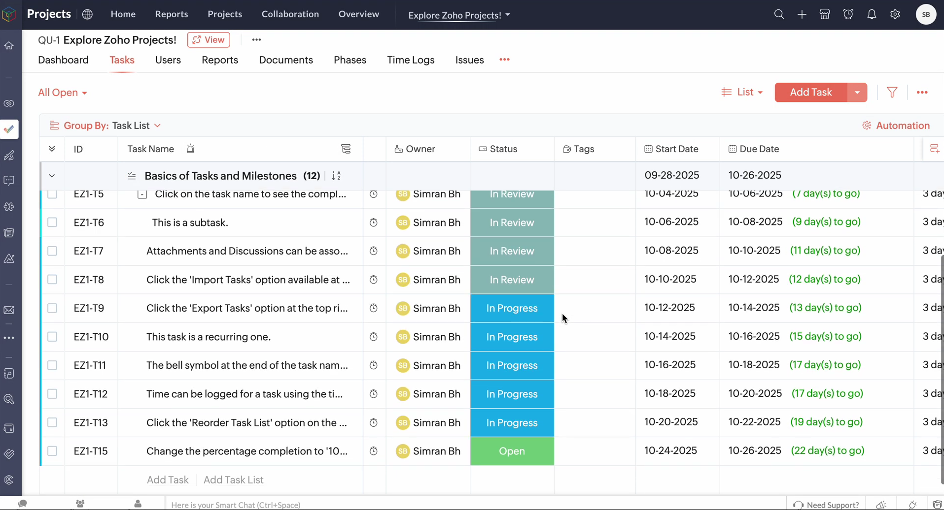 Zoho One tool screenshot