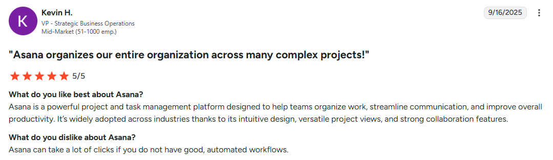 Asana user review