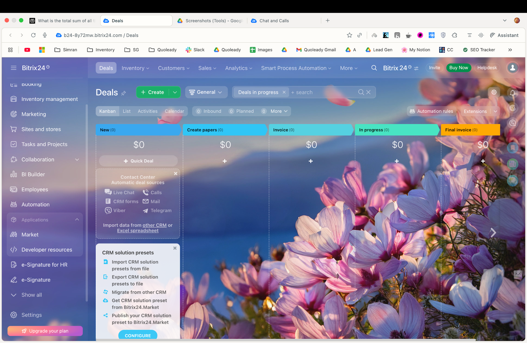 Bitrix24 business management software screenshot