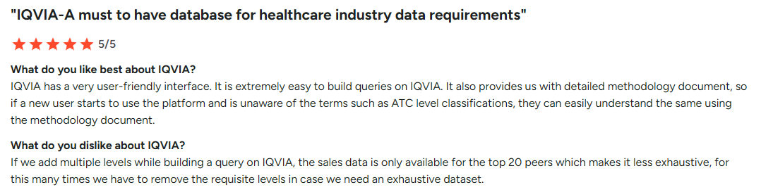 IQVIA user review