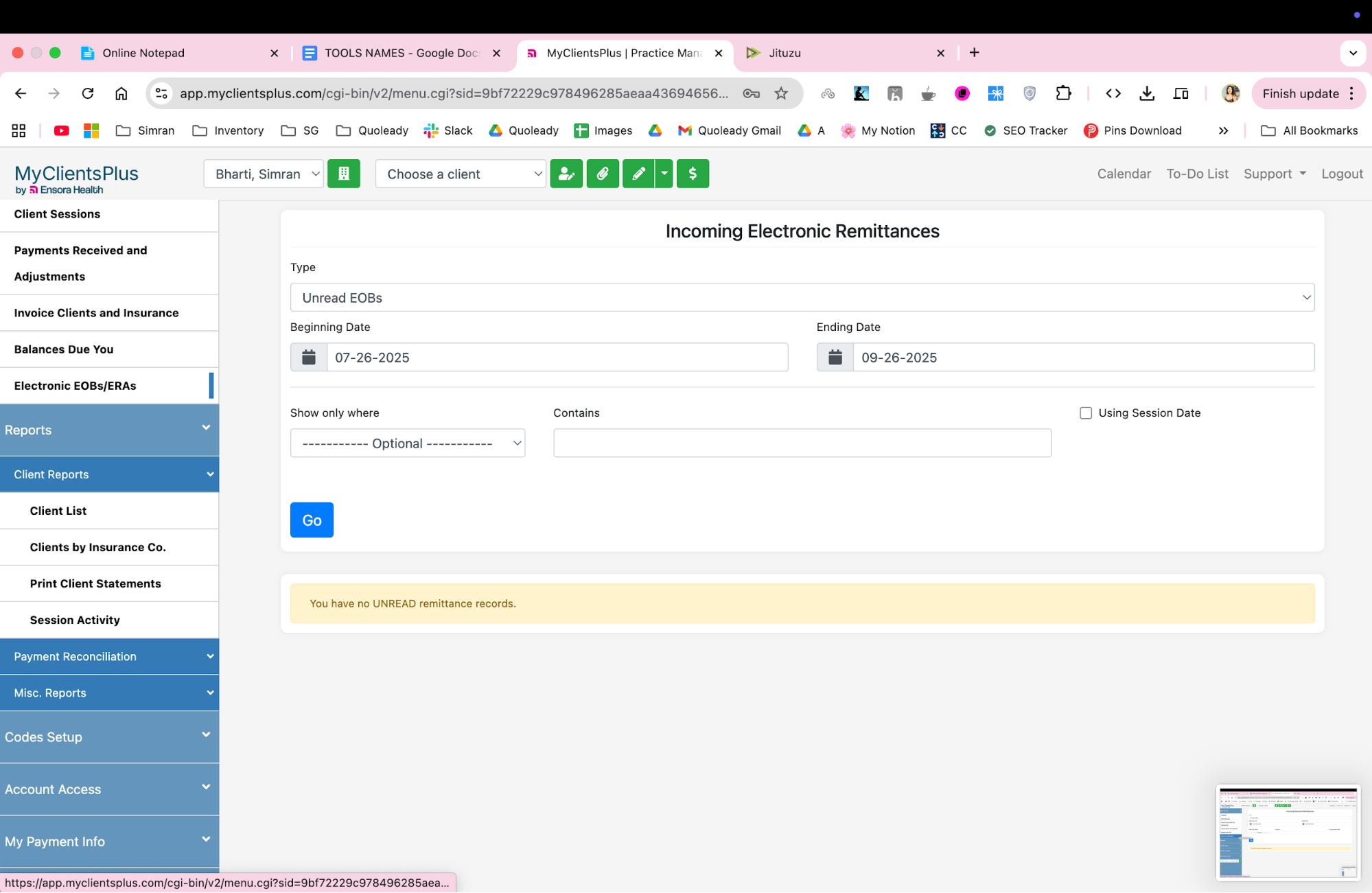 MyClients Plus patient portal software