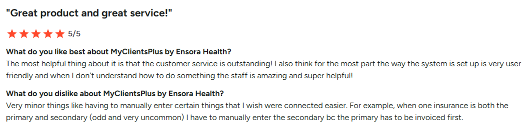 MyClients Plus user review