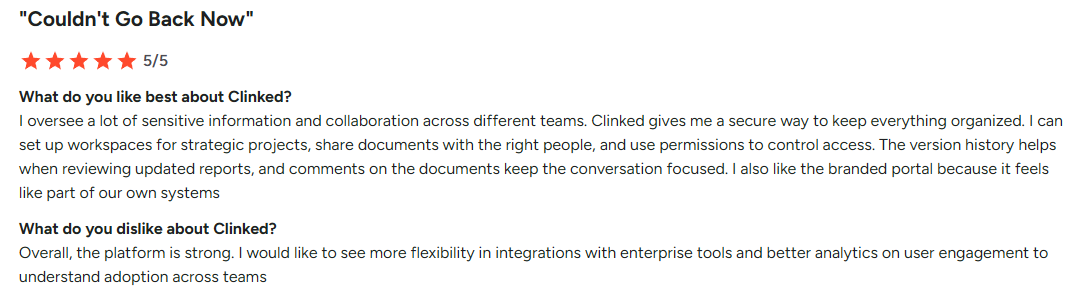 Clinked opinion on how it improves collaboration for legal teams