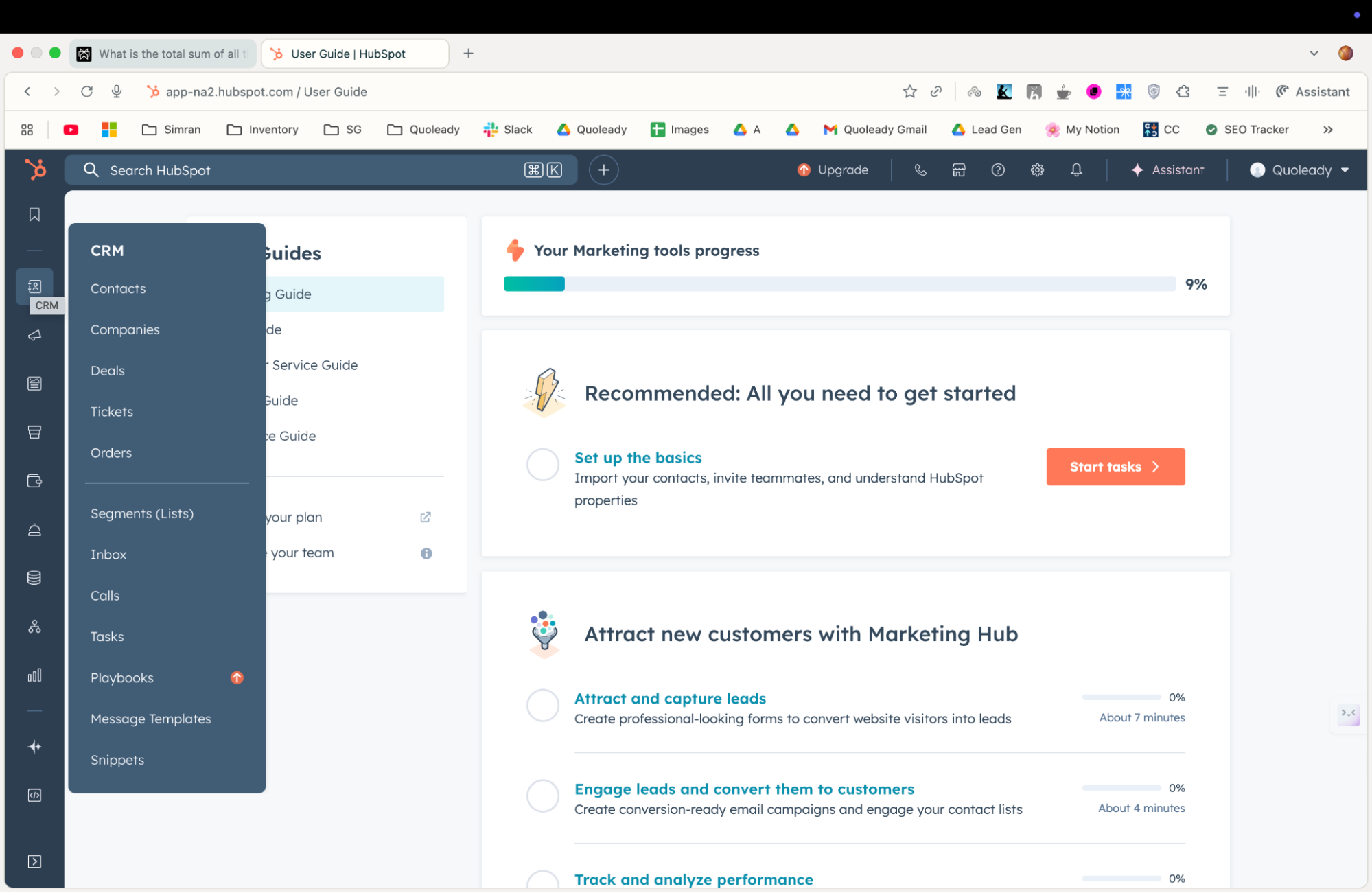 HubSpot CRM customer database management